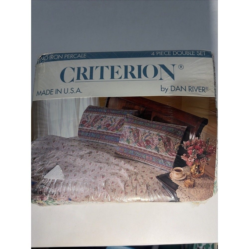 Vtg. Criterion by Dan River  4-Piece (Double) Bed Sheet Set Ant Tapestry NIP